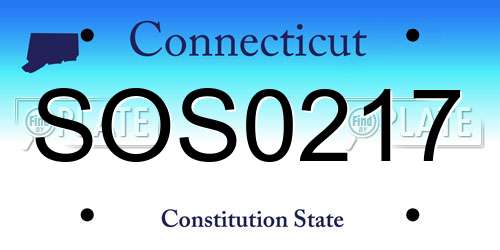 SOS0217 Connecticut License Plate