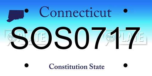 SOS0717 Connecticut License Plate