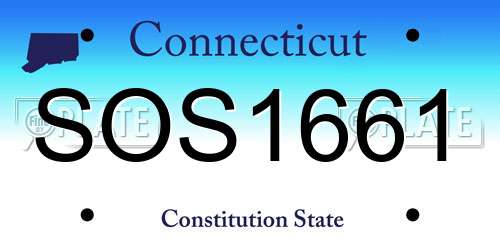SOS1661 Connecticut License Plate