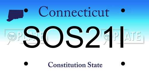 SOS21I Connecticut License Plate