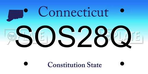 SOS28Q Connecticut License Plate