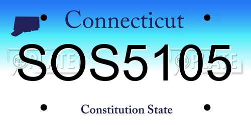 SOS5105 Connecticut License Plate