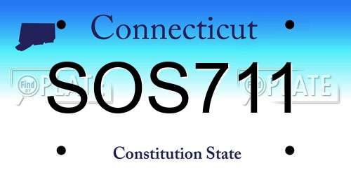 SOS711 Connecticut License Plate