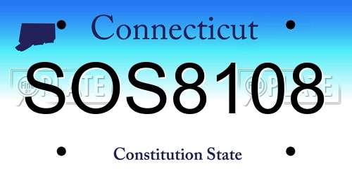 SOS8108 Connecticut License Plate