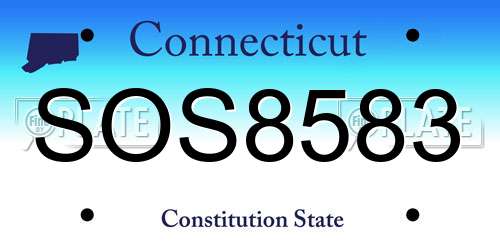 SOS8583 Connecticut License Plate