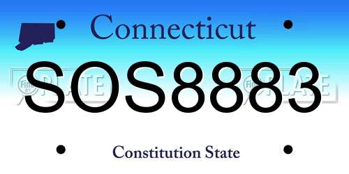 SOS8883 Connecticut License Plate