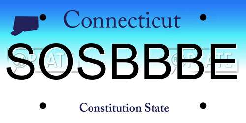 SOSBBBE Connecticut License Plate