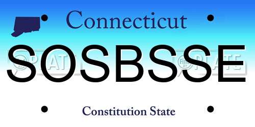 SOSBSSE Connecticut License Plate