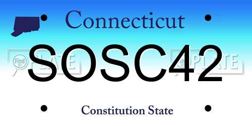 SOSC42 Connecticut License Plate