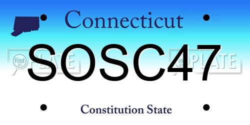 SOSC47 Connecticut License Plate