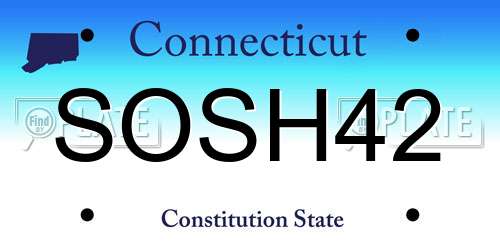 SOSH42 Connecticut License Plate