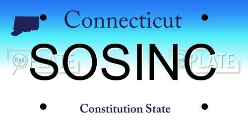 SOSINC Connecticut License Plate