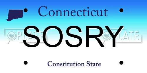 SOSRY Connecticut License Plate