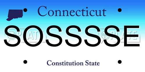 SOSSSSE Connecticut License Plate