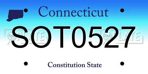SOT0527 Connecticut License Plate