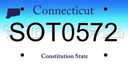 SOT0572 Connecticut License Plate