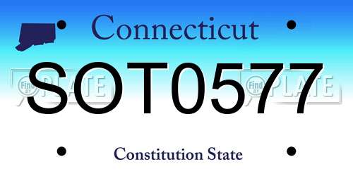 SOT0577 Connecticut License Plate