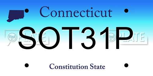 SOT31P Connecticut License Plate