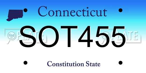 SOT455 Connecticut License Plate