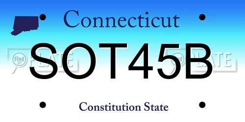 SOT45B Connecticut License Plate