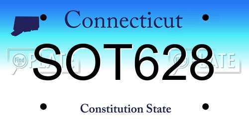SOT628 Connecticut License Plate