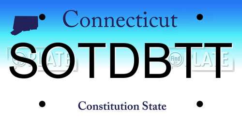 SOTDBTT Connecticut License Plate