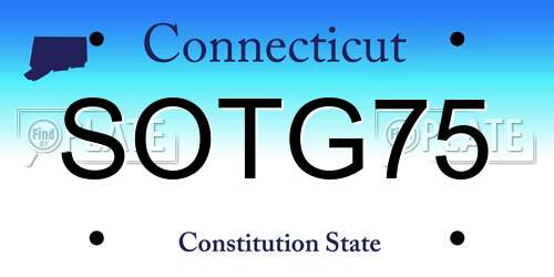 SOTG75 Connecticut License Plate