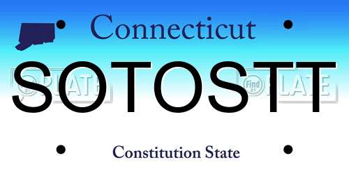 SOTOSTT Connecticut License Plate