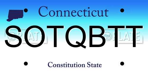 SOTQBTT Connecticut License Plate