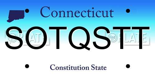SOTQSTT Connecticut License Plate