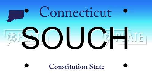 SOUCH Connecticut License Plate