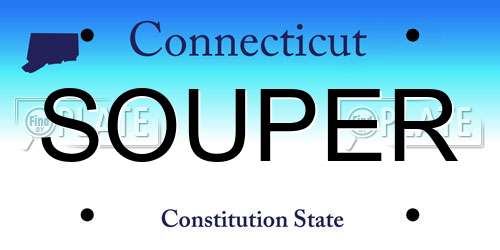 SOUPER Connecticut License Plate