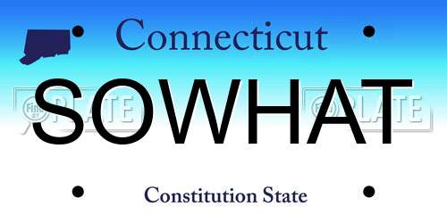 SOWHAT Connecticut License Plate