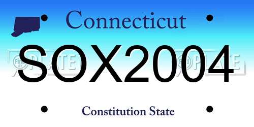 SOX2004 Connecticut License Plate