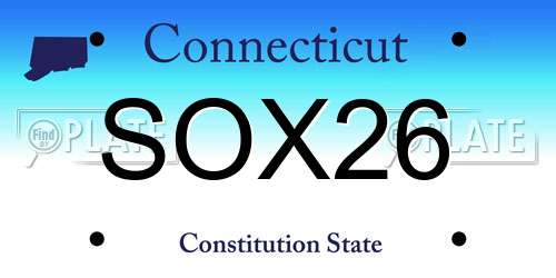 SOX26 Connecticut License Plate