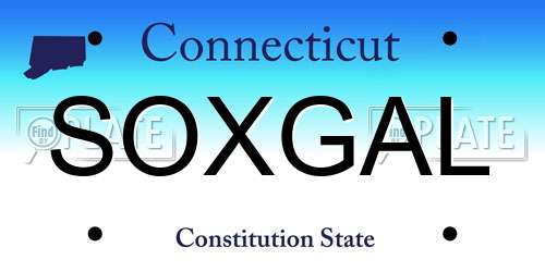 SOXGAL Connecticut License Plate
