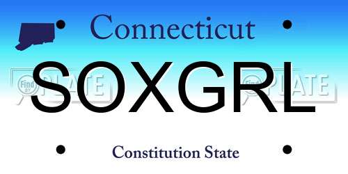 SOXGRL Connecticut License Plate