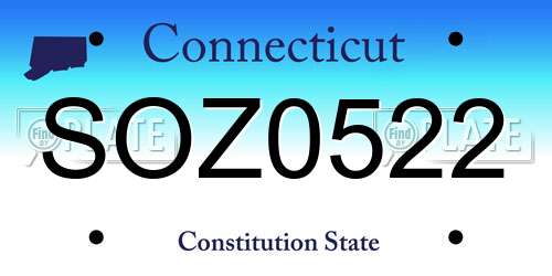 SOZ0522 Connecticut License Plate