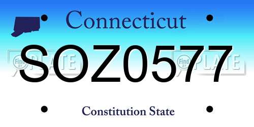 SOZ0577 Connecticut License Plate