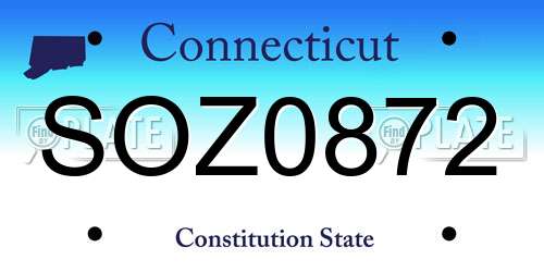 SOZ0872 Connecticut License Plate