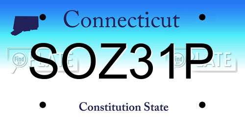 SOZ31P Connecticut License Plate