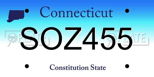 SOZ455 Connecticut License Plate