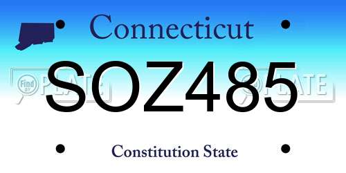 SOZ485 Connecticut License Plate
