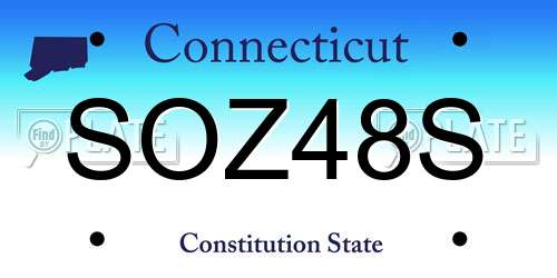 SOZ48S Connecticut License Plate
