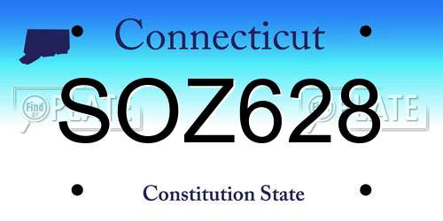 SOZ628 Connecticut License Plate