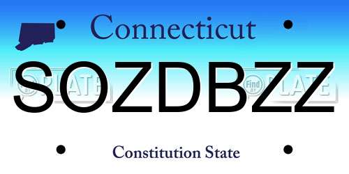 SOZDBZZ Connecticut License Plate