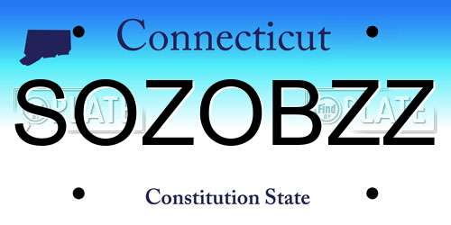 SOZOBZZ Connecticut License Plate