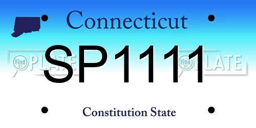 SP1111 Connecticut License Plate