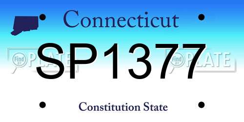 SP1377 Connecticut License Plate