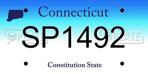 SP1492 Connecticut License Plate
